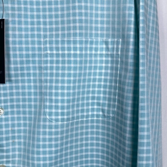2/$15 🎄Van Heusen Aqua Checkered Button Up Shirt “Boca Raton” Sz XL 17-17.5 NWT - Picture 4 of 8